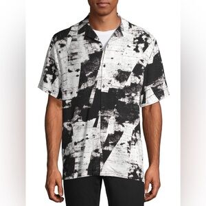 No Boundaries Monochrome Abstract Button Down Shirt